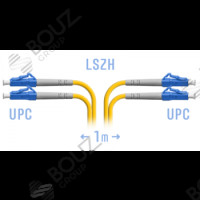 Патчкорд оптический LC/UPC, MM (OM3), Duplex 1 метр, LSZH 3мм черный