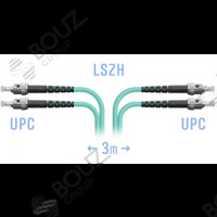 Патчкорд оптический ST/UPC, MM (OM3), Duplex, 27 метров, LSZH 3мм