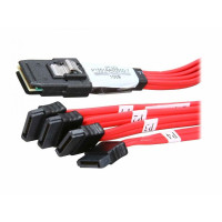 LSI CBL-SFF8087OCF-05M 0.5M Multi-lane Internal (SFF-8087) Serial ATA to 4x SATA Breakout Cable
