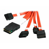 LSI CBL-SFF8087OCF-06M 0.6M Multi-lane Internal (SFF-8087) Serial ATA to 4x SATA Breakout Cable