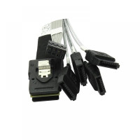 LSI LSI00259 CBL-SFF8087-SATASB-06M L5-00194-00 Mini-SAS SFF8087 to x4 SATA cable with sideband - 0.6m