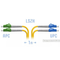 Патчкорд оптический BOUZ, LC/APC-LC/UPC, SM, Duplex, 1 метр, LSZH 3мм