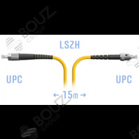Патчкорд оптический ST/UPC, MM (OM3), Duplex, 15 метров, LSZH 3мм