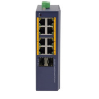 Промышленный неуправляемый коммутатор, 8 портов PoE 10/100/1000Base-TX, 2 порта 1000Base-X SFP, 120W