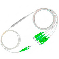 Делитель оптический планарный бескорпусный 1x4, оконцованный разъемами SC/APC