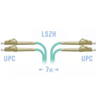 Патчкорд оптический BOUZ, LC/UPC, MM (OM4), Duplex, 7 метров, LSZH 3мм
