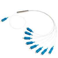 Делитель оптический планарный бескорпусный 1x8, оконцованный разъемами SC/UPC