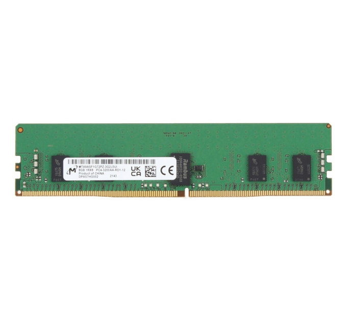Micron 8GB 1Rx8 RDIMM- 3200MT/s (MTA9ASF1G72PZ-3G2J3UI)