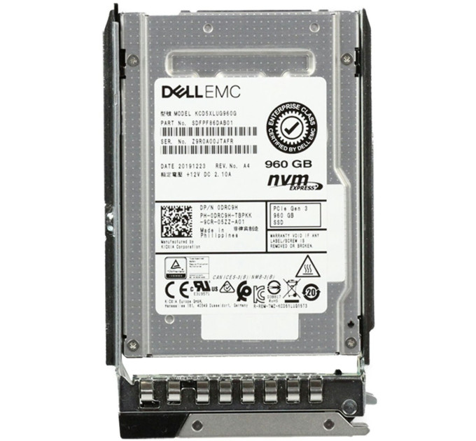 Dell 960GB PCIe Gen3 NVMe RI TLC 2.5 SSD KCD5XLUG960G Used (DRC9H-R-OSTK)