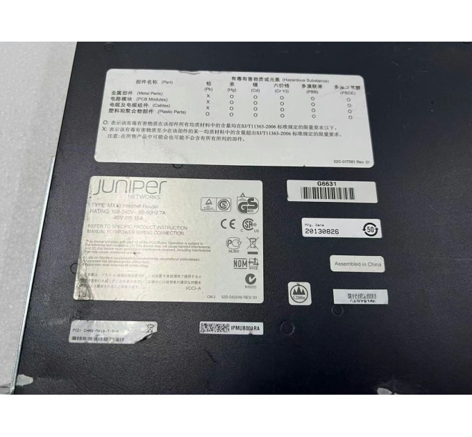 Juniper MX10-T-AC 3D Universal Edge Router  MX10-T W/ MIC-3D-20GE-SFP