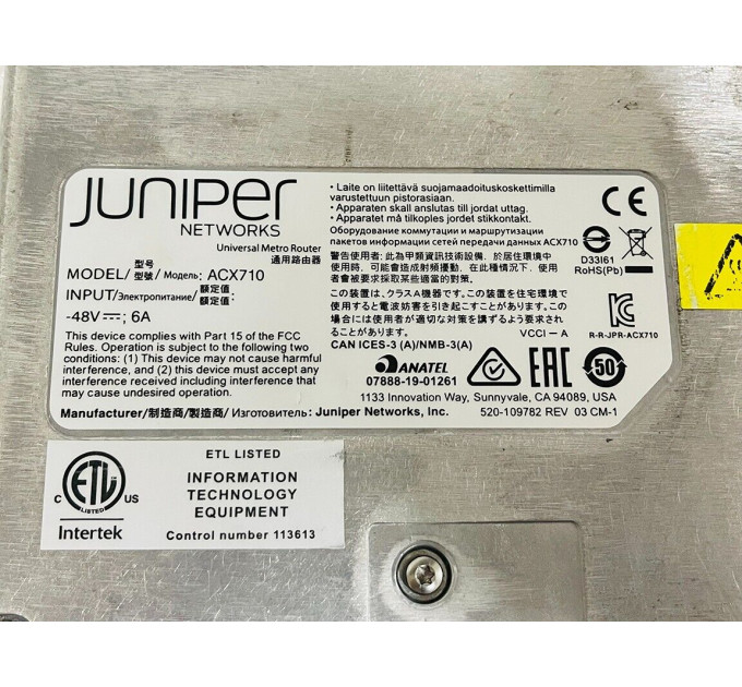 Juniper ACX710 ACX710DC 24x 10G SFP+ & 4x 40G/100G QSFP28 Universal Metro Router