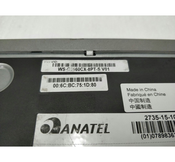 Cisco WS-C3560CX-8PT-S 8x Ge PoE Ports 3560CX PD Compact Switch W/ Power Adapter