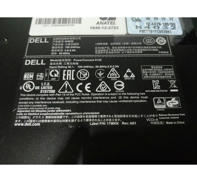 Dell N4032 24x 10G RJ45 Ports Layer 3 Network Switch W/ Dual AC Power Supply