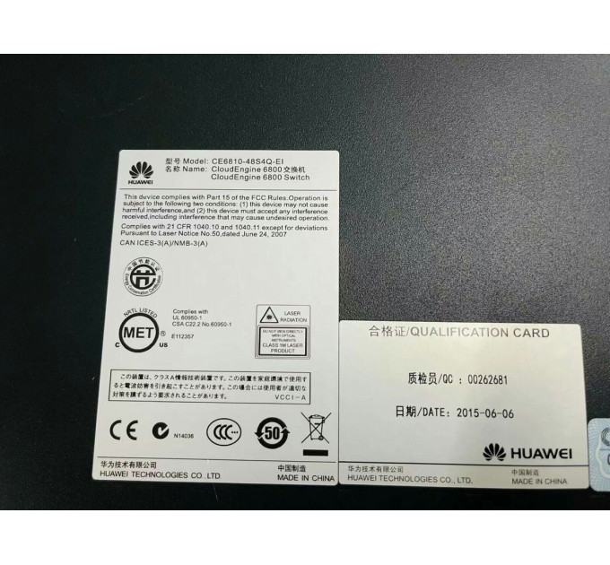 Huawei CE6810-48S4Q-EI 48x 10G SFP+ & 4x 40G QSFP+ Ports Switch W/ Dual AC PSU